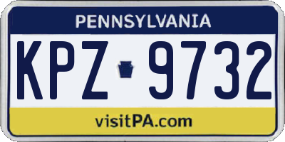 PA license plate KPZ9732