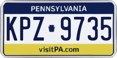 PA license plate KPZ9735