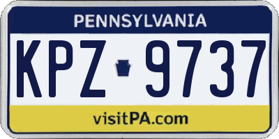 PA license plate KPZ9737