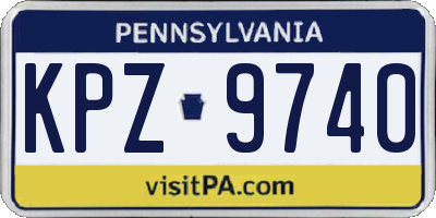 PA license plate KPZ9740