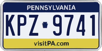 PA license plate KPZ9741