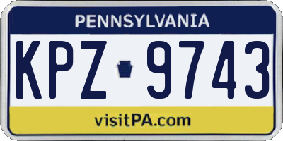 PA license plate KPZ9743
