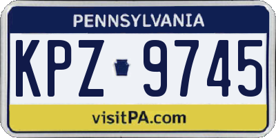 PA license plate KPZ9745