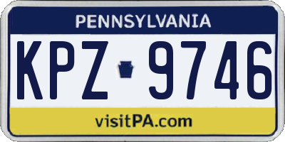PA license plate KPZ9746