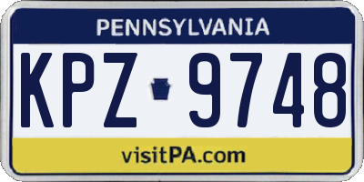 PA license plate KPZ9748