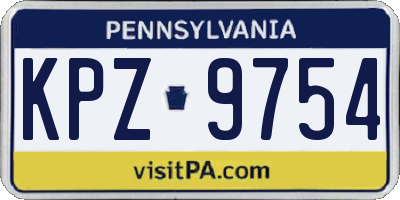 PA license plate KPZ9754