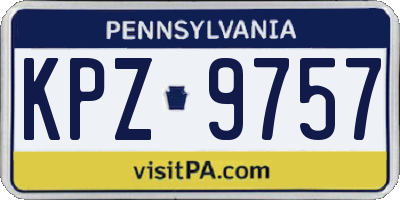 PA license plate KPZ9757