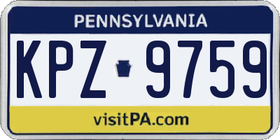 PA license plate KPZ9759