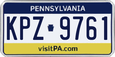 PA license plate KPZ9761