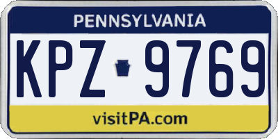 PA license plate KPZ9769