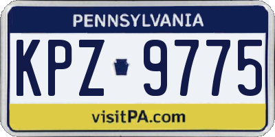 PA license plate KPZ9775