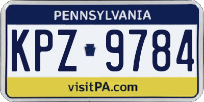 PA license plate KPZ9784