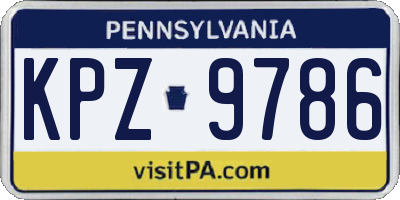 PA license plate KPZ9786