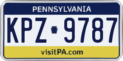 PA license plate KPZ9787