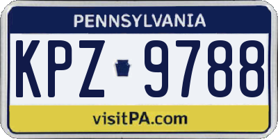 PA license plate KPZ9788