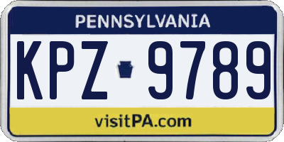 PA license plate KPZ9789