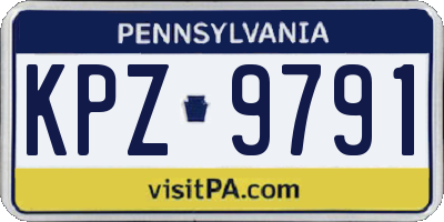 PA license plate KPZ9791