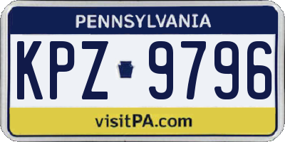 PA license plate KPZ9796