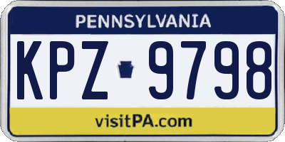 PA license plate KPZ9798