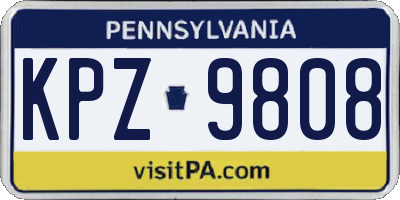 PA license plate KPZ9808