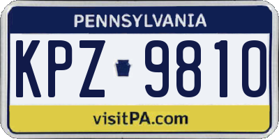 PA license plate KPZ9810