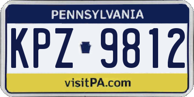 PA license plate KPZ9812