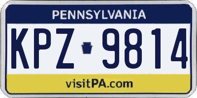 PA license plate KPZ9814