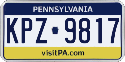 PA license plate KPZ9817