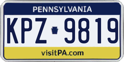PA license plate KPZ9819