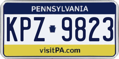 PA license plate KPZ9823