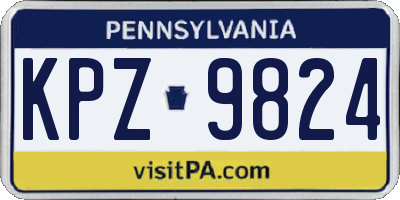 PA license plate KPZ9824