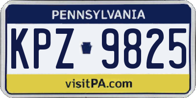 PA license plate KPZ9825