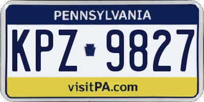 PA license plate KPZ9827