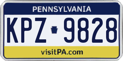 PA license plate KPZ9828