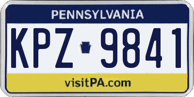 PA license plate KPZ9841