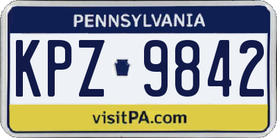 PA license plate KPZ9842