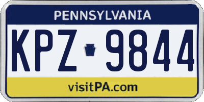 PA license plate KPZ9844