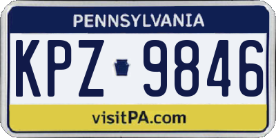 PA license plate KPZ9846