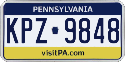 PA license plate KPZ9848