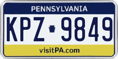 PA license plate KPZ9849