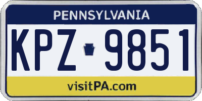 PA license plate KPZ9851