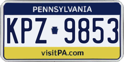 PA license plate KPZ9853