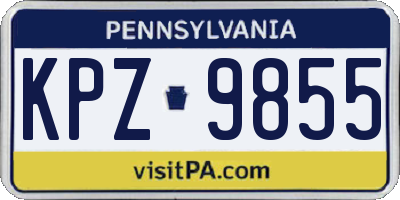 PA license plate KPZ9855