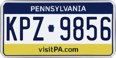 PA license plate KPZ9856