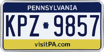 PA license plate KPZ9857