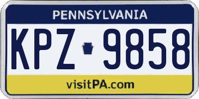 PA license plate KPZ9858