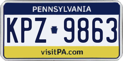 PA license plate KPZ9863