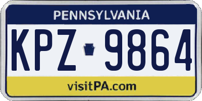 PA license plate KPZ9864