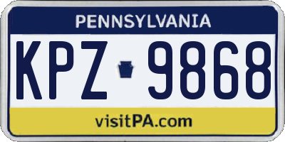 PA license plate KPZ9868