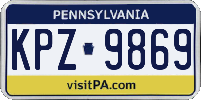 PA license plate KPZ9869